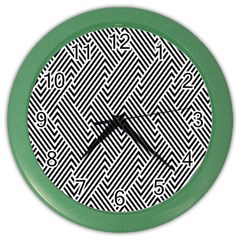 Escher Striped Black And White Plain Vinyl Color Wall Clocks by Mariart