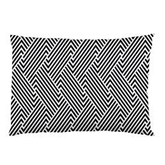 Escher Striped Black And White Plain Vinyl Pillow Case