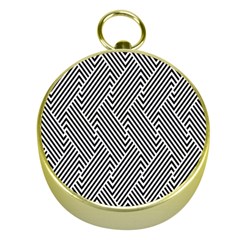 Escher Striped Black And White Plain Vinyl Gold Compasses