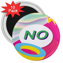 Lightning Polka Dots Circle Pink Waves Behance Feelings Beauty 3  Magnets (10 Pack) 