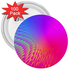 Light Aurora Pink Purple Gold 3  Buttons (100 Pack) 
