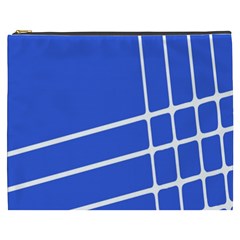Line Stripes Blue Cosmetic Bag (xxxl)  by Mariart