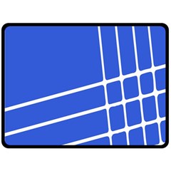 Line Stripes Blue Double Sided Fleece Blanket (large)  by Mariart