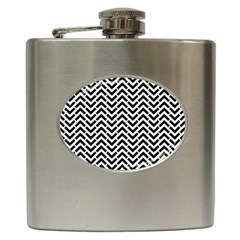 Funky Chevron Stripes Triangles Hip Flask (6 Oz) by Mariart