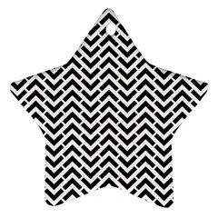 Funky Chevron Stripes Triangles Star Ornament (two Sides) by Mariart