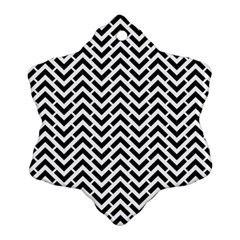 Funky Chevron Stripes Triangles Snowflake Ornament (two Sides) by Mariart