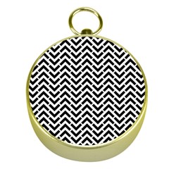 Funky Chevron Stripes Triangles Gold Compasses by Mariart