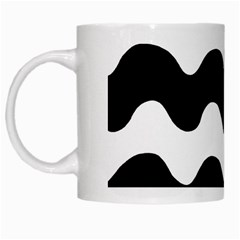 Lokki Cotton White Black Waves White Mugs by Mariart