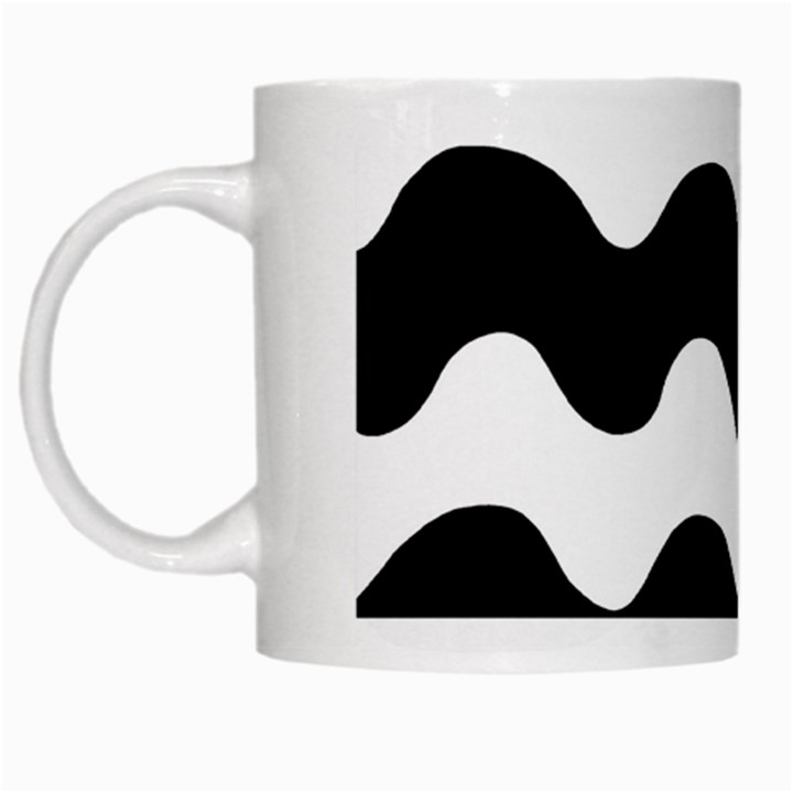 Lokki Cotton White Black Waves White Mugs