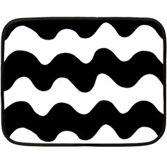 Lokki Cotton White Black Waves Double Sided Fleece Blanket (mini) 