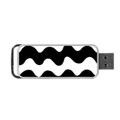 Lokki Cotton White Black Waves Portable Usb Flash (one Side) by Mariart