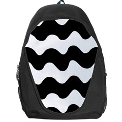 Lokki Cotton White Black Waves Backpack Bag
