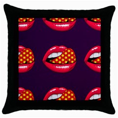 Lip Vector Hipster Example Image Star Sexy Purple Red Throw Pillow Case (black)