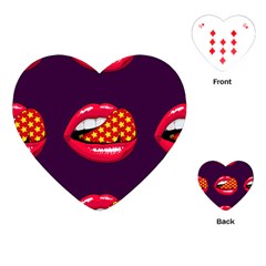 Lip Vector Hipster Example Image Star Sexy Purple Red Playing Cards (heart) 