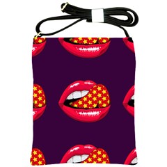 Lip Vector Hipster Example Image Star Sexy Purple Red Shoulder Sling Bags by Mariart