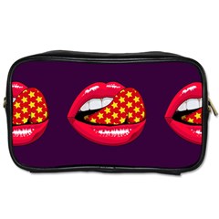 Lip Vector Hipster Example Image Star Sexy Purple Red Toiletries Bags by Mariart