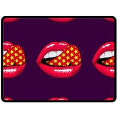 Lip Vector Hipster Example Image Star Sexy Purple Red Double Sided Fleece Blanket (large)  by Mariart