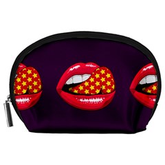 Lip Vector Hipster Example Image Star Sexy Purple Red Accessory Pouches (large)  by Mariart