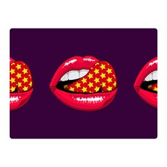 Lip Vector Hipster Example Image Star Sexy Purple Red Double Sided Flano Blanket (mini) 