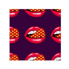 Lip Vector Hipster Example Image Star Sexy Purple Red Small Satin Scarf (square) by Mariart