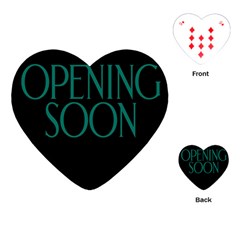 Opening Soon Sign Playing Cards (heart)  by Mariart
