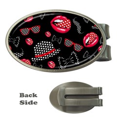 Lip Hat Vector Hipster Example Image Star Sexy Black Red Money Clips (oval) 