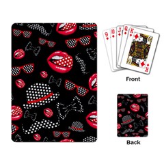 Lip Hat Vector Hipster Example Image Star Sexy Black Red Playing Card by Mariart