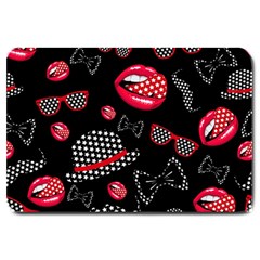 Lip Hat Vector Hipster Example Image Star Sexy Black Red Large Doormat 