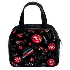 Lip Hat Vector Hipster Example Image Star Sexy Black Red Classic Handbags (2 Sides) by Mariart