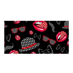 Lip Hat Vector Hipster Example Image Star Sexy Black Red Satin Wrap by Mariart