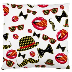 Lip Hat Vector Hipster Example Image Star Sexy Large Cushion Case (two Sides) by Mariart