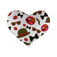 Lip Hat Vector Hipster Example Image Star Sexy Standard 16  Premium Heart Shape Cushions by Mariart