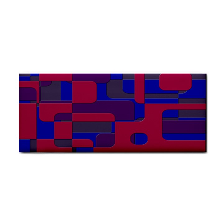 Offset Puzzle Rounded Graphic Squares In A Red And Blue Colour Set Cosmetic Storage Cases