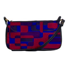 Offset Puzzle Rounded Graphic Squares In A Red And Blue Colour Set Shoulder Clutch Bags by Mariart