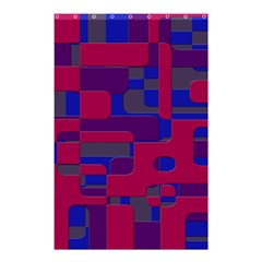 Offset Puzzle Rounded Graphic Squares In A Red And Blue Colour Set Shower Curtain 48  X 72  (small) 