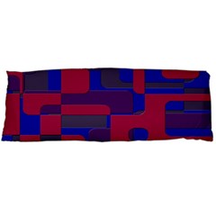 Offset Puzzle Rounded Graphic Squares In A Red And Blue Colour Set Body Pillow Case (dakimakura) by Mariart