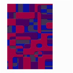 Offset Puzzle Rounded Graphic Squares In A Red And Blue Colour Set Small Garden Flag (two Sides)