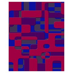 Offset Puzzle Rounded Graphic Squares In A Red And Blue Colour Set Drawstring Bag (small)