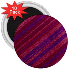 Maroon Striped Texture 3  Magnets (10 Pack) 