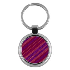 Maroon Striped Texture Key Chains (round)  by Mariart