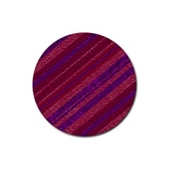 Maroon Striped Texture Rubber Coaster (round) 