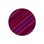 Maroon Striped Texture Rubber Coaster (Round)  Front