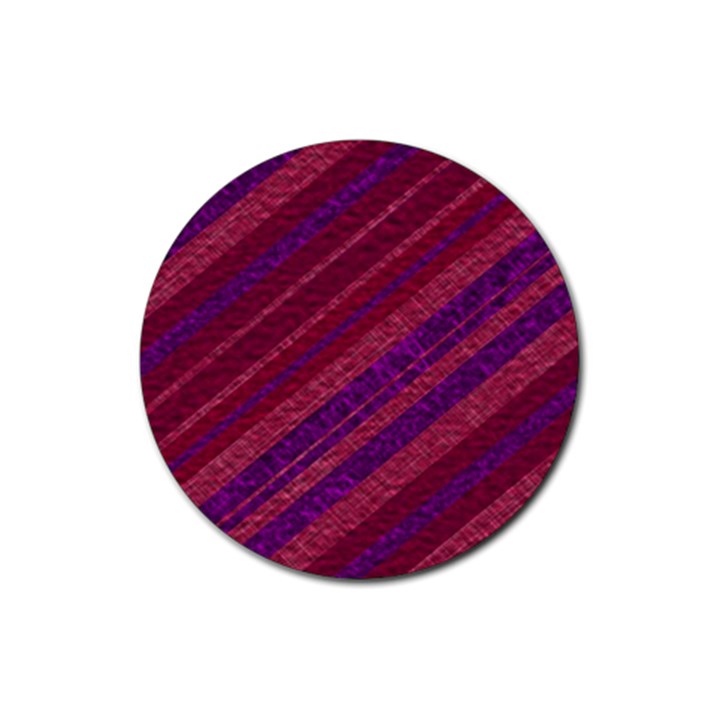 Maroon Striped Texture Rubber Coaster (Round) 