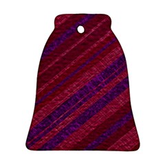 Maroon Striped Texture Bell Ornament (two Sides) by Mariart