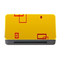 Overlap Squares Orange Plaid Red Memory Card Reader With Cf