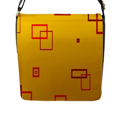 Overlap Squares Orange Plaid Red Flap Messenger Bag (l)  by Mariart