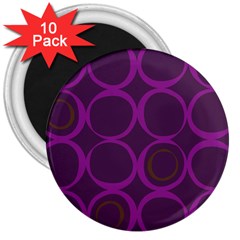 Original Circle Purple Brown 3  Magnets (10 Pack) 