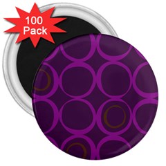 Original Circle Purple Brown 3  Magnets (100 Pack)