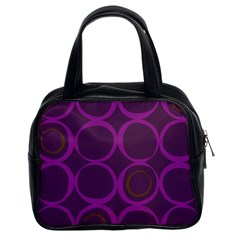 Original Circle Purple Brown Classic Handbags (2 Sides) by Mariart