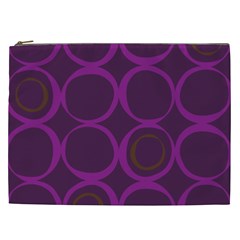 Original Circle Purple Brown Cosmetic Bag (xxl) 